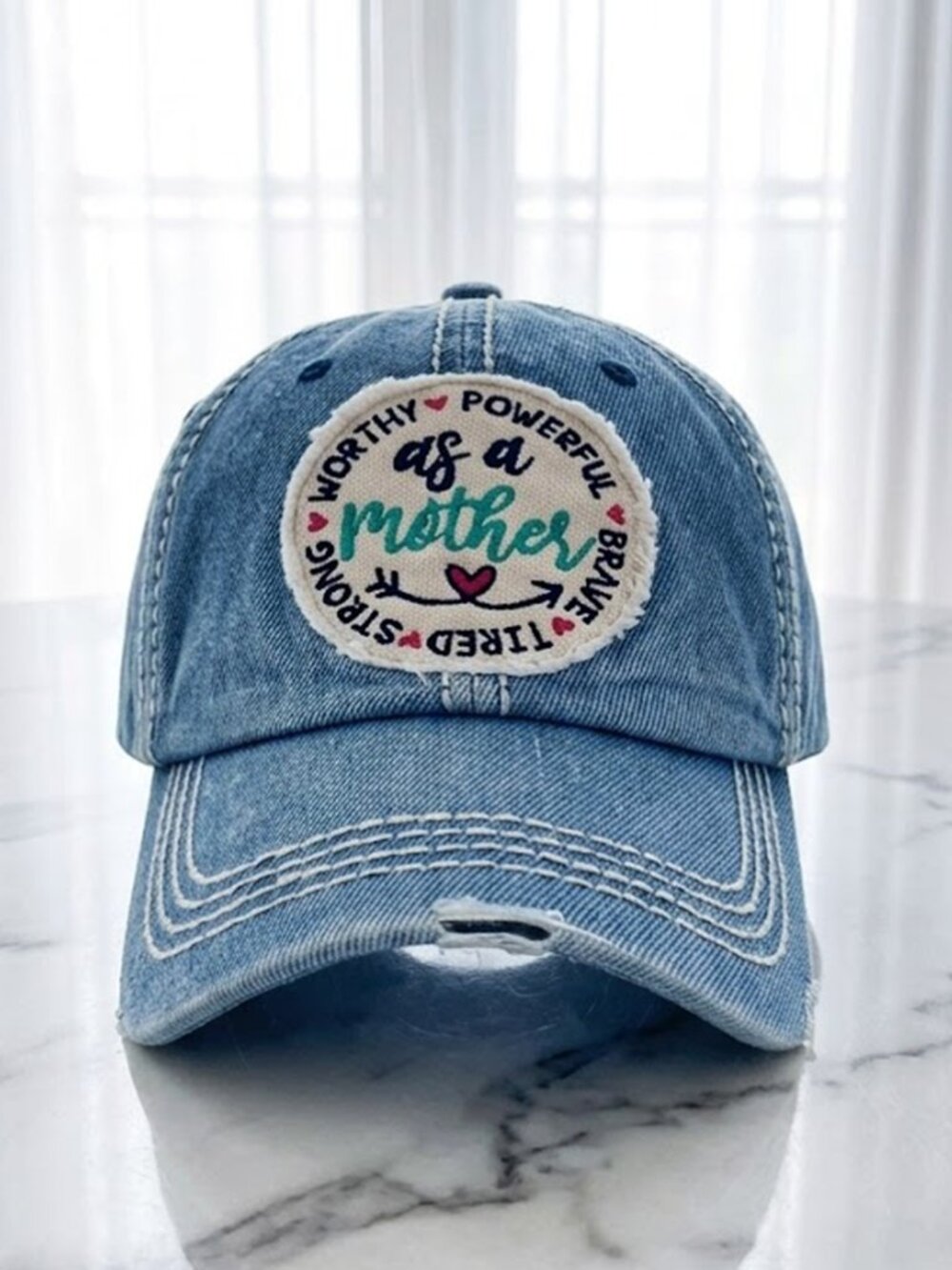 Ladies Denim Blue Mother Baseball Hat